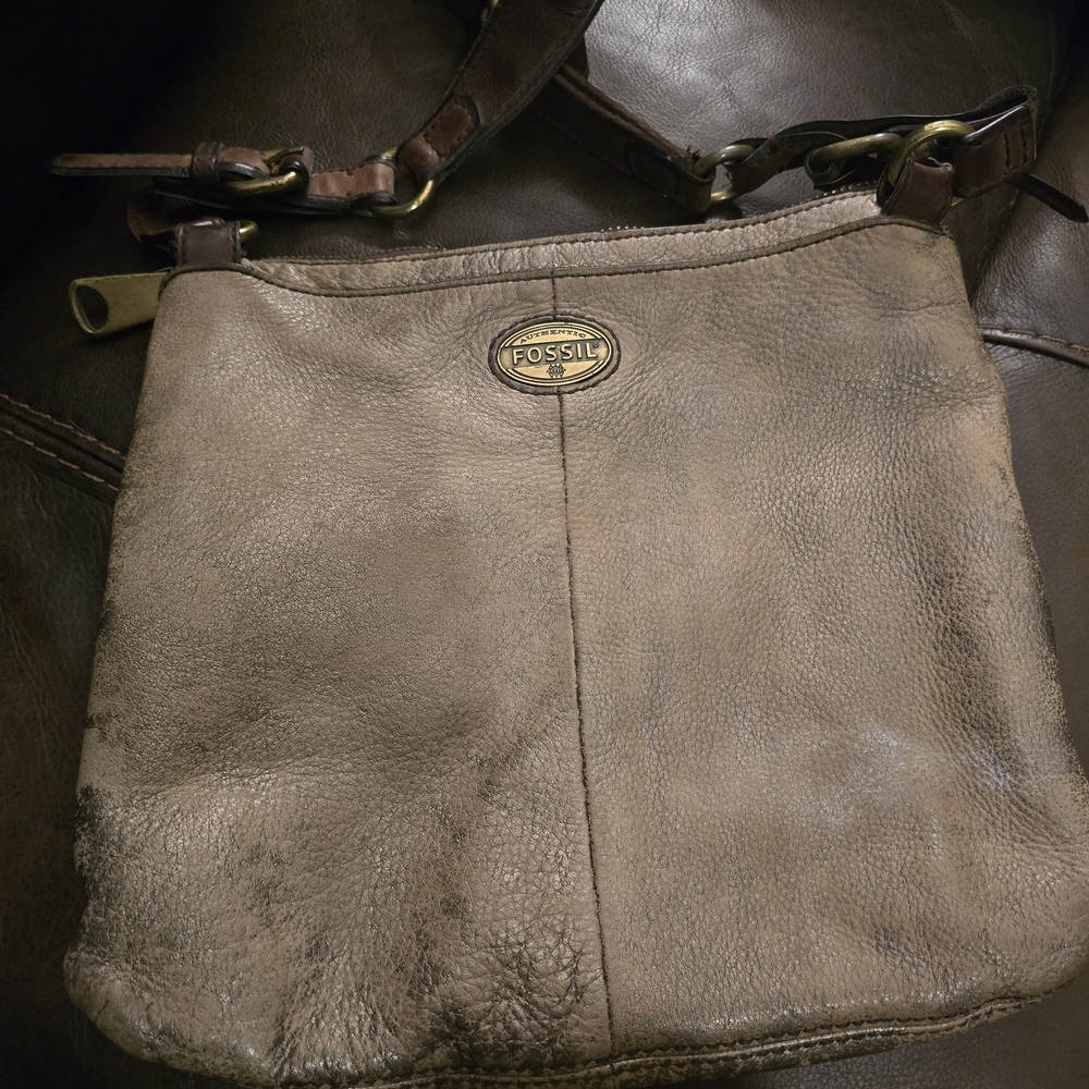 Fossil Tan/puetter Leather Messenger Bag